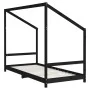 Black pine wood children's bed frame 90x200 cm by vidaXL, Cribs and beds for children - Ref: Foro24-835705, Price: 99,80 €, D...