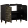 Armario de lavabo para baño madera maciza de mango 62x33x58 cm