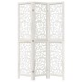 Biombo separador de 3 paneles madera maciza Paulownia blanco