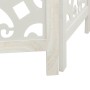 Biombo separador de 3 paneles madera maciza Paulownia blanco