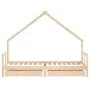 Estructura de cama para niños con cajones madera pino 80x200 cm de vidaXL, Cunas y camas para niños - Ref: Foro24-834549, Pre...