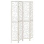 Biombo separador de 4 paneles madera maciza Paulownia blanco