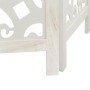 Biombo separador de 4 paneles madera maciza Paulownia blanco