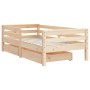 Children's bed frame with pine wood drawers 70x140 cm by vidaXL, Cribs and beds for children - Ref: Foro24-834441, Price: 132...