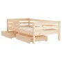 Children's bed frame with pine wood drawers 70x140 cm by vidaXL, Cribs and beds for children - Ref: Foro24-834441, Price: 130...