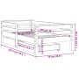 Children's bed frame with pine wood drawers 70x140 cm by vidaXL, Cribs and beds for children - Ref: Foro24-834441, Price: 132...