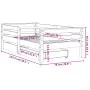 Children's bed frame with pine wood drawers 70x140 cm by vidaXL, Cribs and beds for children - Ref: Foro24-834441, Price: 130...