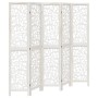Biombo separador de 5 paneles madera maciza Paulownia blanco