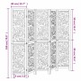 Biombo separador de 5 paneles madera maciza Paulownia blanco