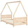 Estructura de cama infantil madera maciza de pino 90x190 cm de vidaXL, Cunas y camas para niños - Ref: Foro24-834507, Precio:...