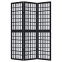 Biombo separador de 3 paneles madera maciza Paulownia negro