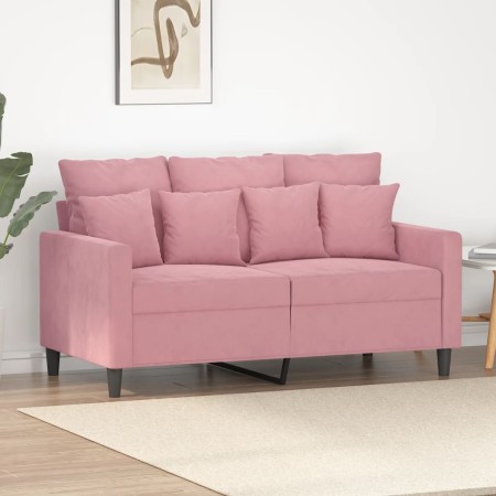 Sofá de 2 plazas terciopelo rosa 120 cm en Sofás | Comprar online en Foro24