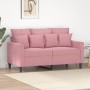 Sofá de 2 plazas terciopelo rosa 120 cm en Sofás | Comprar online en Foro24