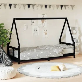 Children's bed frame made of black pine wood 80x200 cm by vidaXL, Cribs and beds for children - Ref: Foro24-834452, Price: 10...