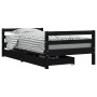 Children's bed frame with drawers made of black pine wood 80x160 cm by vidaXL, Cribs and beds for children - Ref: Foro24-8344...