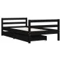 Estructura cama infantil y cajones madera pino negro 80x160 cm de vidaXL, Cunas y camas para niños - Ref: Foro24-834446, Prec...