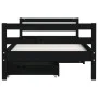 Estructura cama infantil y cajones madera pino negro 80x160 cm de vidaXL, Cunas y camas para niños - Ref: Foro24-834446, Prec...