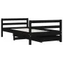 Estructura cama infantil y cajones madera pino negro 80x160 cm de vidaXL, Cunas y camas para niños - Ref: Foro24-834446, Prec...