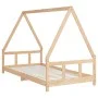 Kinderbettgestell aus massivem Kiefernholz 90x190 cm von vidaXL, Kinderbetten und Betten für Kinder - Ref: Foro24-834462, Pre...