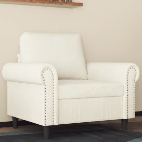 Sillón de terciopelo color crema 60 cm en Sofás | Comprar online en Foro24
