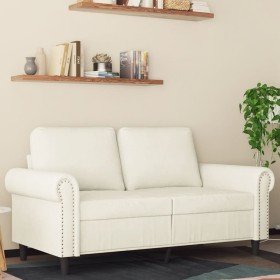 Sofá de 2 plazas terciopelo color crema 120 cm en Sofás | Comprar online en Foro24