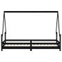 Estructura de cama para niños madera de pino negro 90x200 cm