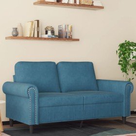 Sofá de 2 plazas terciopelo azul 120 cm en Sofás | Comprar online en Foro24