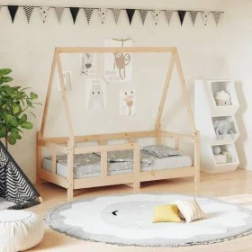 Estructura de cama para niños madera maciza de pino 70x140 cm de vidaXL, Cunas y camas para niños - Ref: Foro24-834456, Preci...