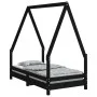 Black pine wood children's bed frame 70x140 cm by vidaXL, Cribs and beds for children - Ref: Foro24-834488, Price: 84,99 €, D...