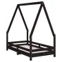 Black pine wood children's bed frame 70x140 cm by vidaXL, Cribs and beds for children - Ref: Foro24-834488, Price: 84,99 €, D...