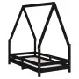 Black pine wood children's bed frame 70x140 cm by vidaXL, Cribs and beds for children - Ref: Foro24-834488, Price: 84,99 €, D...