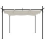Pérgola con cubierta retráctil color crema 295x292x230 cm