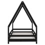 Black pine wood children's bed frame 90x190 cm by vidaXL, Cribs and beds for children - Ref: Foro24-834494, Price: 98,43 €, D...