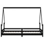 Black pine wood children's bed frame 90x190 cm by vidaXL, Cribs and beds for children - Ref: Foro24-834494, Price: 98,43 €, D...