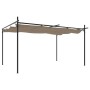 Pérgola con cubierta retráctil gris taupe 395x292x230 cm
