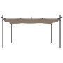 Pérgola con cubierta retráctil gris taupe 395x292x230 cm