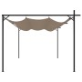 Pérgola con cubierta retráctil gris taupe 395x292x230 cm