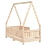 Estructura de cama para niños madera maciza de pino 70x140 cm de vidaXL, Cunas y camas para niños - Ref: Foro24-834501, Preci...