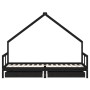 Children's bed frame with black pine wood drawers 80x200cm by vidaXL, Cribs and beds for children - Ref: Foro24-834551, Price...