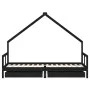 Kinderbettgestell mit Schubladen aus schwarzem Kiefernholz, 80 x 200 cm von vidaXL, Kinderbetten und Betten für Kinder - Ref:...