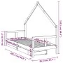 Kinderbettgestell mit Schubladen aus schwarzem Kiefernholz, 80 x 200 cm von vidaXL, Kinderbetten und Betten für Kinder - Ref:...