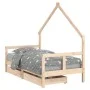 Children's bed frame with pine wood drawers 80x160cm by vidaXL, Cribs and beds for children - Ref: Foro24-834543, Price: 106,...