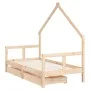 Children's bed frame with pine wood drawers 80x160cm by vidaXL, Cribs and beds for children - Ref: Foro24-834543, Price: 106,...