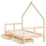 Children's bed frame with pine wood drawers 80x160cm by vidaXL, Cribs and beds for children - Ref: Foro24-834543, Price: 106,...