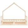 Children's bed frame with pine wood drawers 80x160cm by vidaXL, Cribs and beds for children - Ref: Foro24-834543, Price: 106,...
