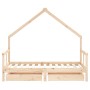 Kinderbettgestell mit Kiefernholzschubladen 80x160cm von vidaXL, Kinderbetten und Betten für Kinder - Ref: Foro24-834543, Pre...