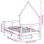 Children's bed frame with pine wood drawers 80x160cm by vidaXL, Cribs and beds for children - Ref: Foro24-834543, Price: 106,...