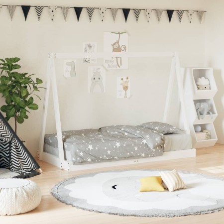 Kinderbettgestell Zirbenholz weiß 80x160 cm von vidaXL, Kinderbetten und Betten für Kinder - Ref: Foro24-834529, Preis: 112,4...
