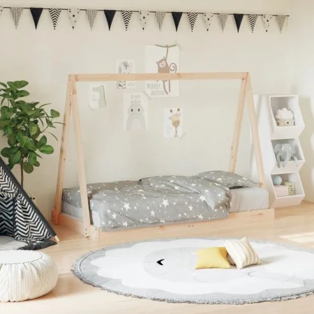 Children's bed frame solid pine wood 80x160 cm by vidaXL, Cribs and beds for children - Ref: Foro24-834528, Price: 85,43 €, D...