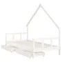 Children's bed frame with white pine wood drawers 90x200 cm by vidaXL, Cribs and beds for children - Ref: Foro24-834553, Pric...